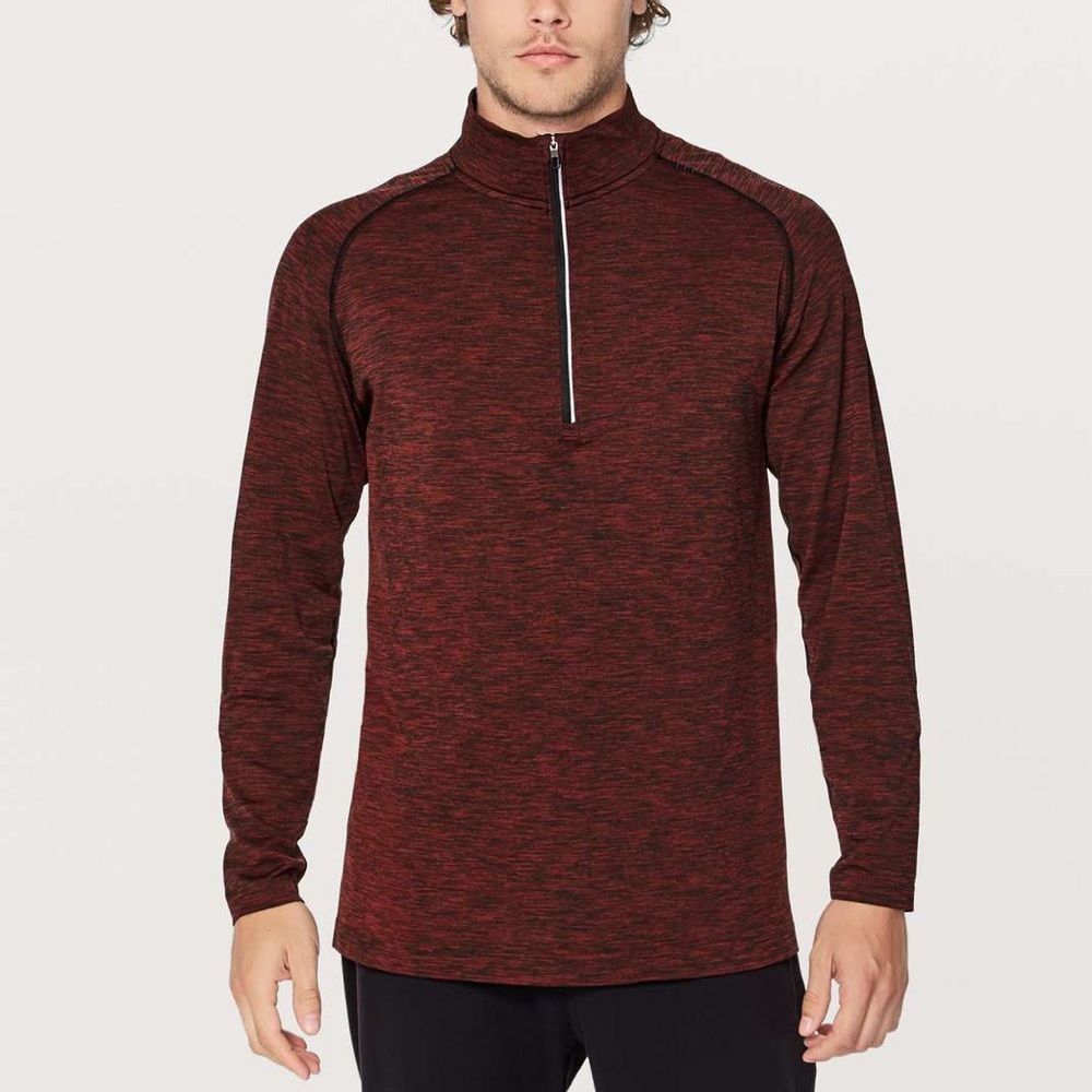 Lululemon Men’s Metal Vent Tech 1/2 Zip Pullover Oxblood / Black